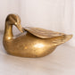 Large Brass Duck Figurine Looking Under Wing