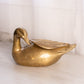 Large Brass Duck Figurine Looking Under Wing