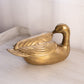 Large Brass Duck Figurine Looking Under Wing