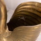 Large Brass Swan Planter with Head Down and Detailed Wing Details