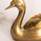 Large Brass Swan Planter with Scalloped Feathers