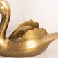 Large Brass Swan Planter with Scalloped Feathers