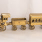 Large Brass Train with 2 Train Cars