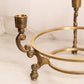 Large Circular Brass Bowl Stand with 3 Taper Candleholders