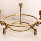 Large Circular Brass Bowl Stand with 3 Taper Candleholders