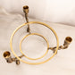 Large Circular Brass Bowl Stand with 3 Taper Candleholders