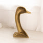 Large Heavy Brass Goose Bird Door Stopper