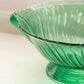 Large Jeannette Glass Swirl Ultramarine Green Glass Footed Bowl