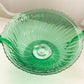 Large Jeannette Glass Swirl Ultramarine Green Glass Footed Bowl