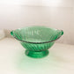 Large Jeannette Glass Swirl Ultramarine Green Glass Footed Bowl