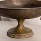 Large Oval Brass Pedestal Bowl with Fish Handles