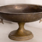 Large Oval Brass Pedestal Bowl with Fish Handles