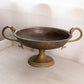 Large Oval Brass Pedestal Bowl with Fish Handles