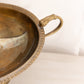 Large Oval Brass Pedestal Bowl with Fish Handles