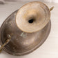 Large Oval Brass Pedestal Bowl with Fish Handles