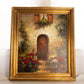 Large Rectangular Door with Red Flowers Painting