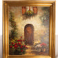 Large Rectangular Door with Red Flowers Painting