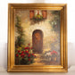 Large Rectangular Door with Red Flowers Painting