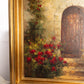 Large Rectangular Door with Red Flowers Painting