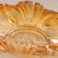 Vintage Large Oval Orange Iridescent Glass Bowl w/ Fancy Designs