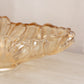 Vintage Large Oval Light Orange Iridescent Glass Bowl w/ Fancy Designs