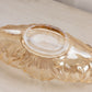 Vintage Large Oval Light Orange Iridescent Glass Bowl w/ Fancy Designs