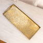 Long Rectangular Brass Tray with Floral Designs