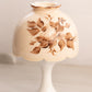 Medium Almond Glass Fairy Lamp Candle Holder with Hand Painted Floral Designs