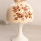 Medium Almond Glass Fairy Lamp Candle Holder with Hand Painted Floral Designs