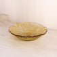 Medium Amber Yellow Glass Flower Bowl