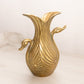 Medium Asymmetrical Brass Double Swan Vase