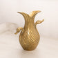 Medium Asymmetrical Brass Double Swan Vase