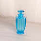 Medium Blue Glass Perfume Bottle with Hexagonal Finial