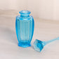 Medium Blue Glass Perfume Bottle with Hexagonal Finial