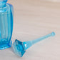 Medium Blue Glass Perfume Bottle with Hexagonal Finial