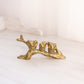 Medium Brass 3 Owls on Branch Figurine