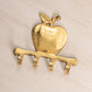 Medium Brass Apple Wall Hook with 4 Hooks