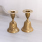 Small Brass Candleholder Bell with Fancy Etched Designs (Set of 2)