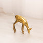 Medium Brass Deer with Head Down Figurine