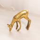 Medium Brass Deer with Head Down Figurine