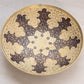 Medium Brass Dish with Blue and Cream Ornate Designs