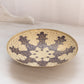 Medium Brass Dish with Blue and Cream Ornate Designs