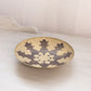 Medium Brass Dish with Blue and Cream Ornate Designs