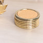Medium Brass Duck Caddy with 6 Gold Tone Metal and Cork Coasters