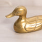 Medium Brass Duck Figurine with Detailed Feathers