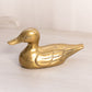 Medium Brass Duck Figurine with Detailed Feathers