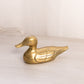 Medium Brass Duck Figurine with Detailed Feathers