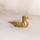 Medium Brass Duck Figurine with Detailed Feathers