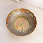 Medium Brass Enameled Peacock Footed Bowl (Glows)