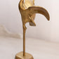 Medium Brass Flamingo Figurine with Head Bent